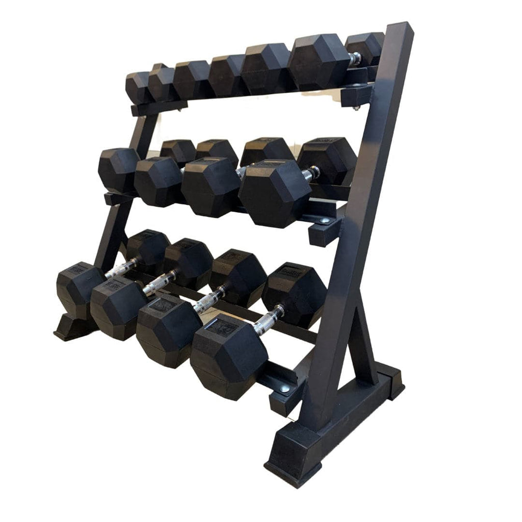 105KG Hex Dumbbells Combo+3-Tire Dumbbell Rack (EZ211C105KG-047) 6 pairs - www.ezyliving.co.nz