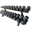 1550KG Hex Dumbbells Black Rubber (24 Pairs 2.5KG-70KG) with Solid Frame Rack - www.ezyliving.co.nz