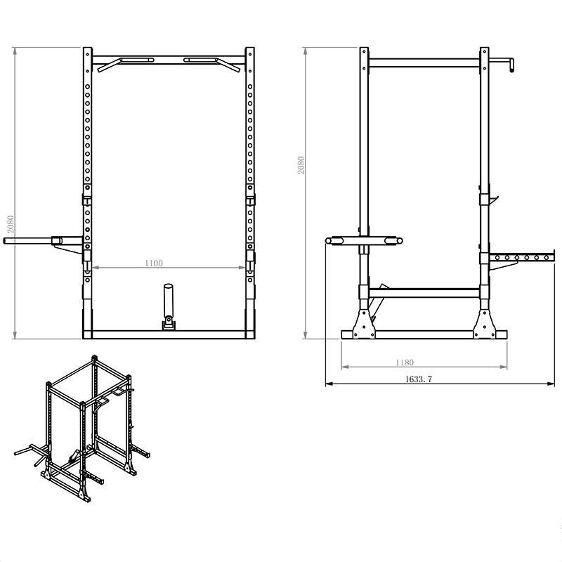 Power Cage Full Frame Squat Rack Heavy Duty 2.1m (EZ232) - www.ezyliving.co.nz