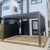 Motorised Louvred LED Pergola 3x4m with 3 Zipped Blinds Set - www.ezyliving.co.nz