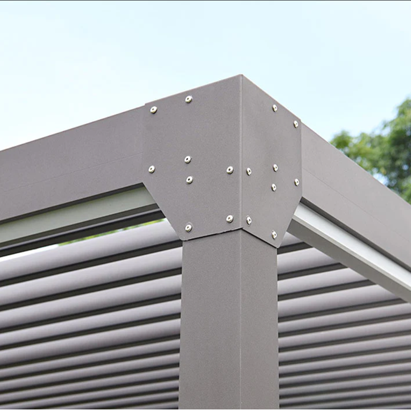 Motorised Louvred LED Pergola 3x4m with 3 Zipped Blinds Set - www.ezyliving.co.nz