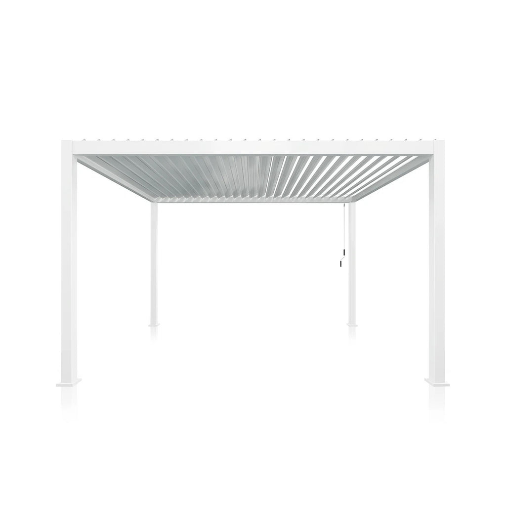 Louvred Pergola 3x4m White Colour - www.ezyliving.co.nz