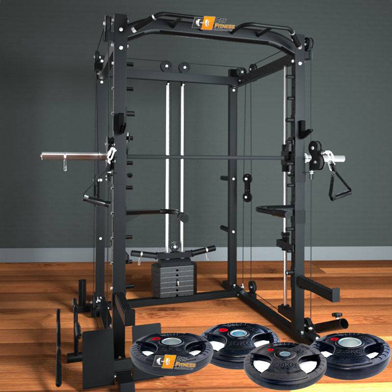 Smith Machine Full Frame Power Cage 100KG Weights EZ142B 043 www.ezyliving .nz