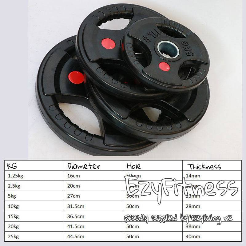 120KG Set - Rubber Coating Barbells Plates 50mm Olympic (EZ043C120KG) - www.ezyliving.co.nz