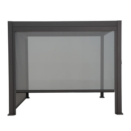 3m Pergola Retractable Wind Zip Side Blinds Charcoal - www.ezyliving.co.nz