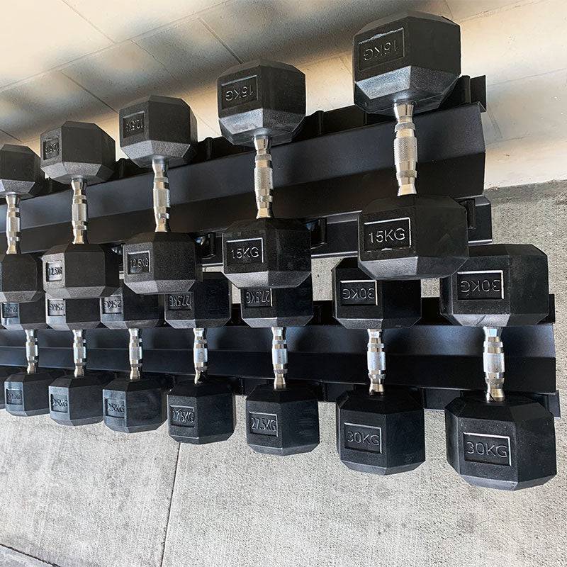 Used dumbbell best sale sets with rack